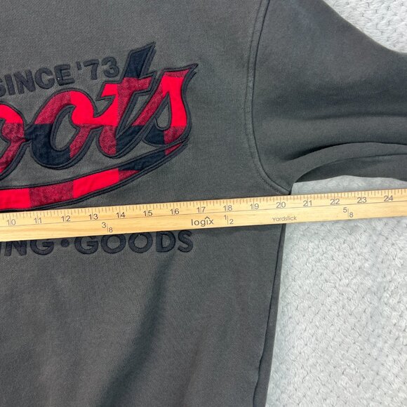 Roots Womens Crewneck Sweatshirt Plaid Raised Lettering Organic Cotton Sz Small - Picture 5 of 11